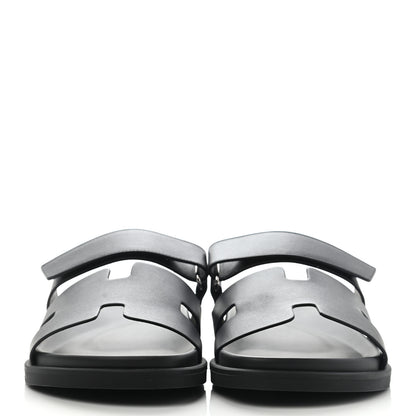 Hermes Calfskin Mens Chypre Sandals 43 Black 2 of 8