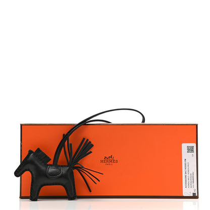 Hermes Milo Lambskin Grigri Rodeo Horse Bag Charm PM So Black 5 of 5