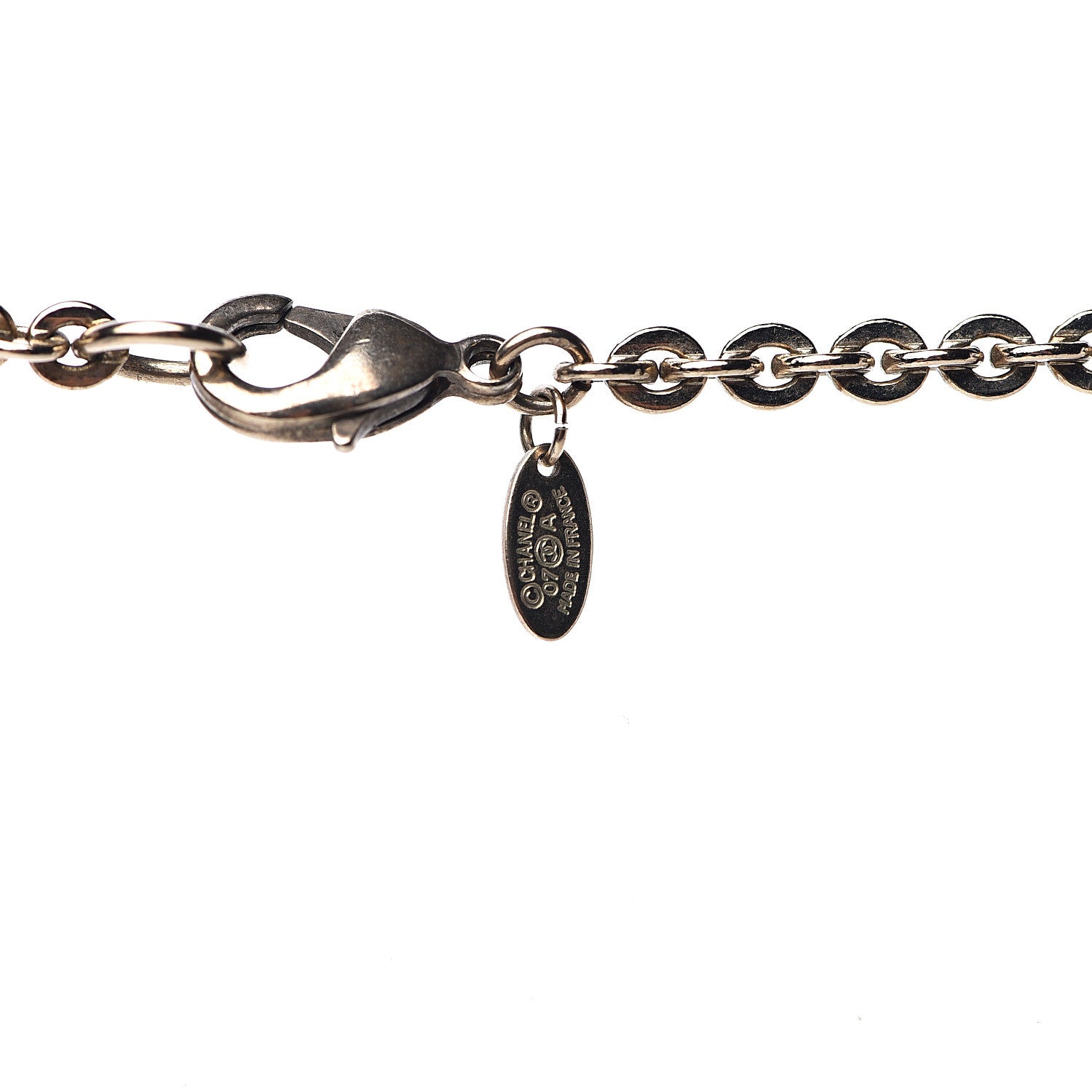 Chanel Pearl Beaded Enamel CC Long Necklace Gold Purple 4 of 4