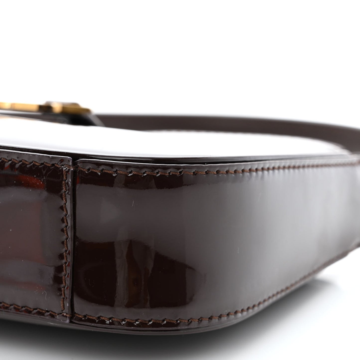 Patent Calfskin Le 5 A 7 Mini Hobo Spicy Chocolate