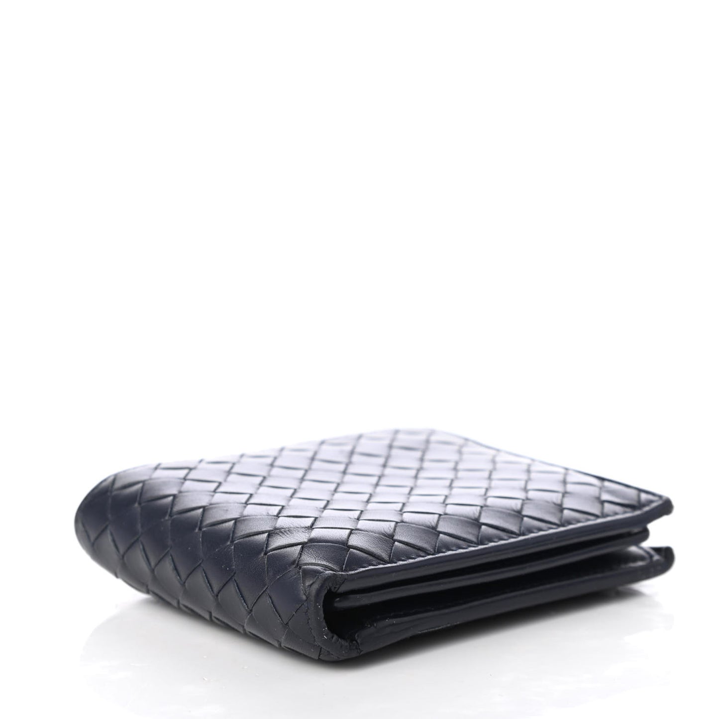 Nappa Intrecciato Bi-Fold Wallet Blue