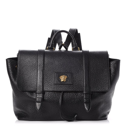 Versace Grained Calfskin Palazzo Medusa Convertible Backpack Black 1 of 7