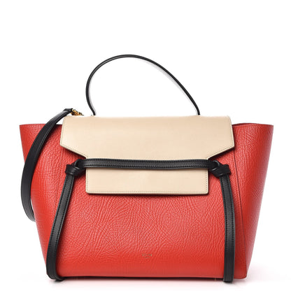 Celine Elephant Calfskin Mini Tri-Color Belt Bag Vermillion 1 of 10