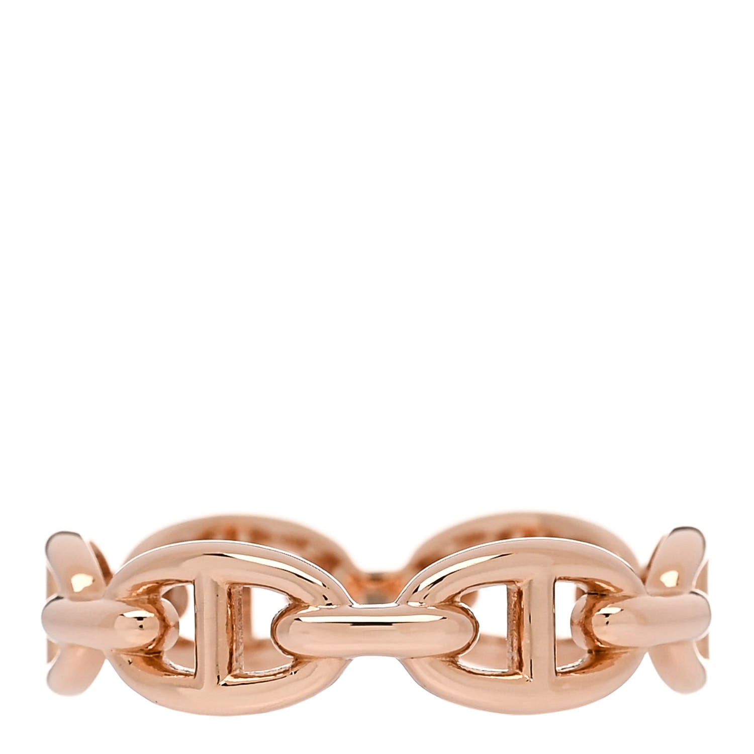 Hermes 18K Rose Gold PM Chaine d'Ancre Enchainee Ring 59 8.75 3 of 8