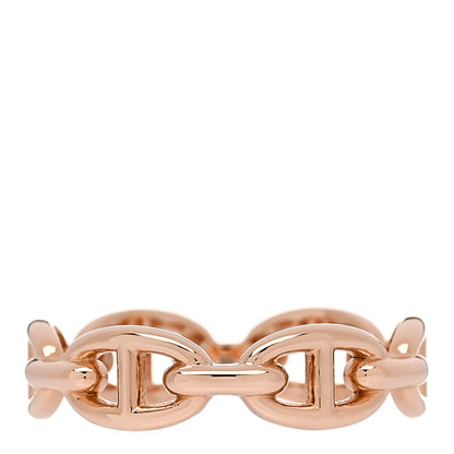 Hermes 18K Rose Gold PM Chaine d'Ancre Enchainee Ring 59 8.75 3 of 8