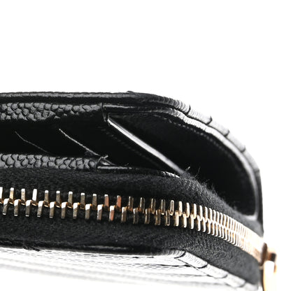 Saint Laurent Grain De Poudre Matelasse Chevron Monogram Compact Zip Around Wallet Black 8 of 8