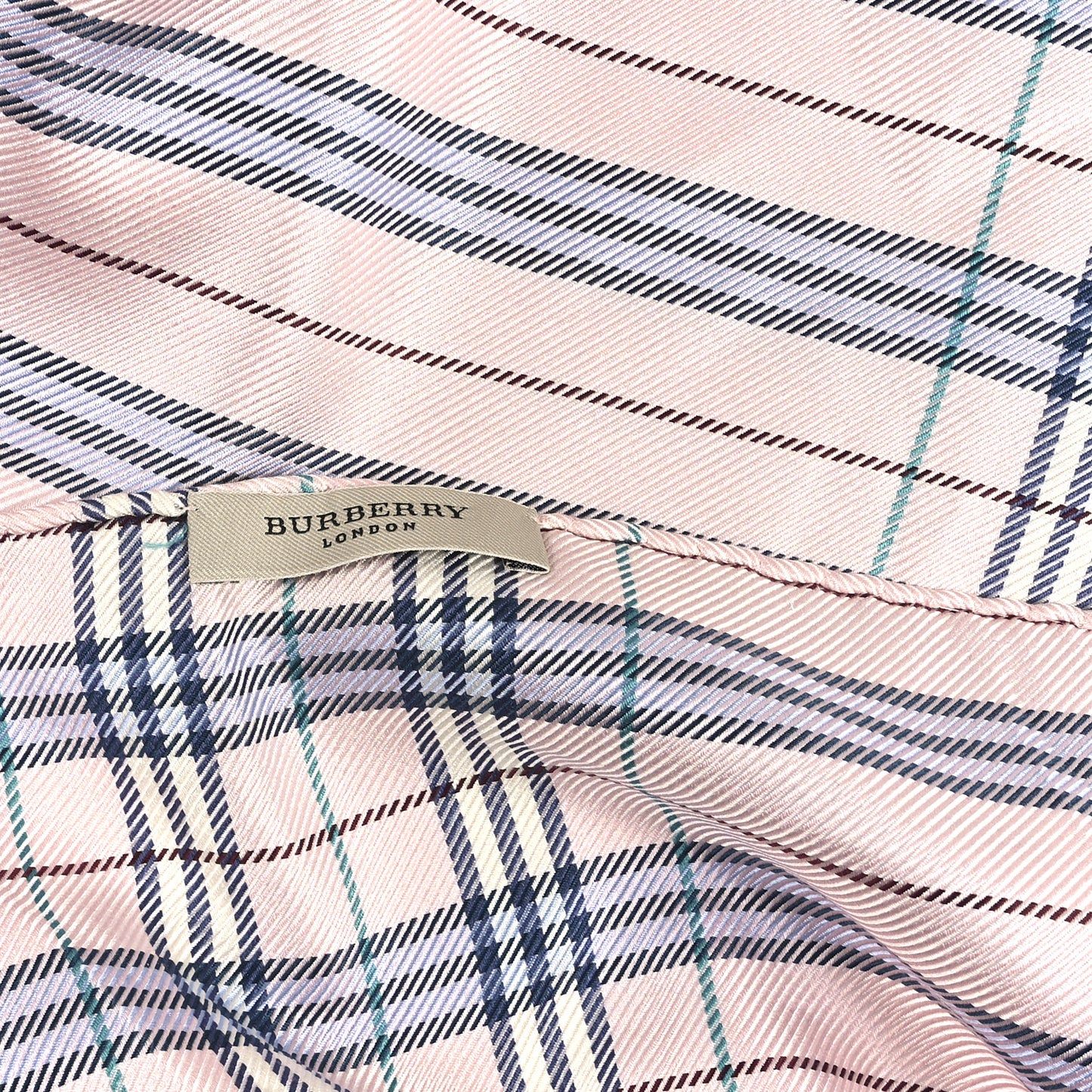 Silk Candy Check Square Scarf Pink