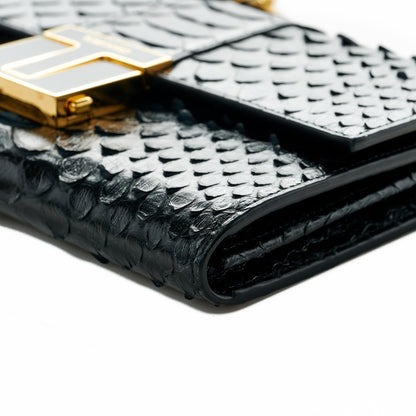 Tom Ford Semi Shiny Snakeskin 001 Chain Wallet Black 8 of 8