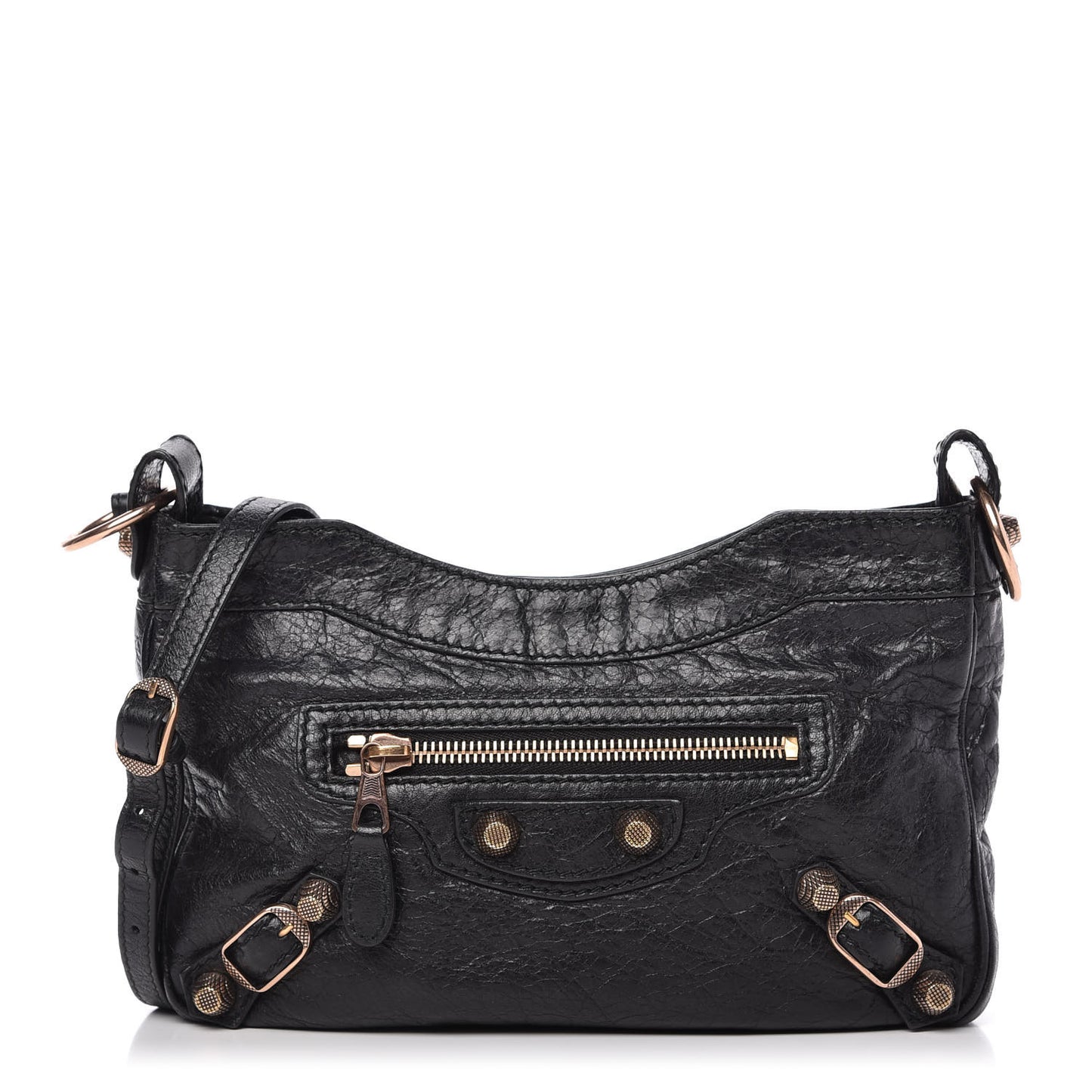 Agneau Giant 12 Rose Gold Hardware Hip Black