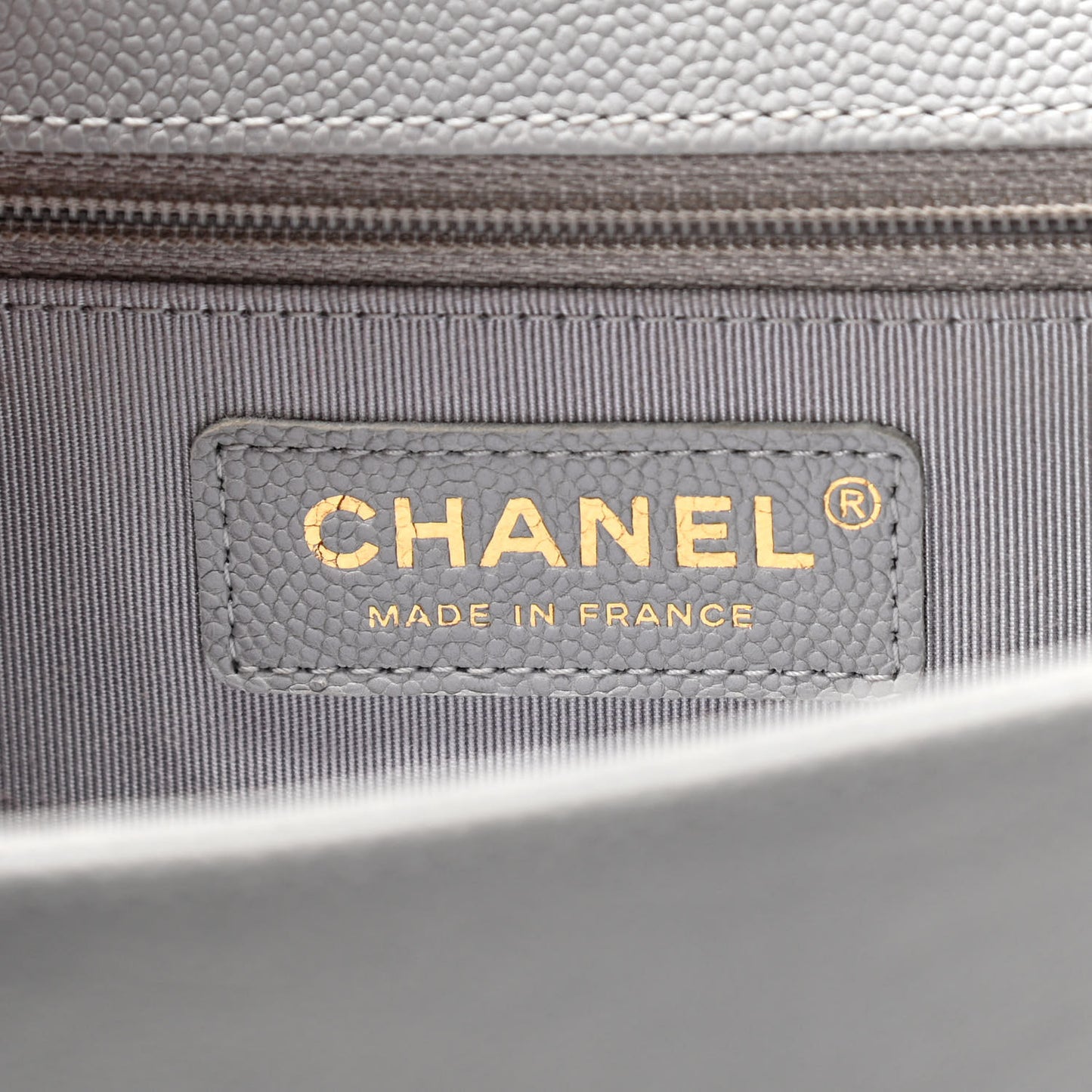 Caviar Quilted New Medium Boy Flap Grey