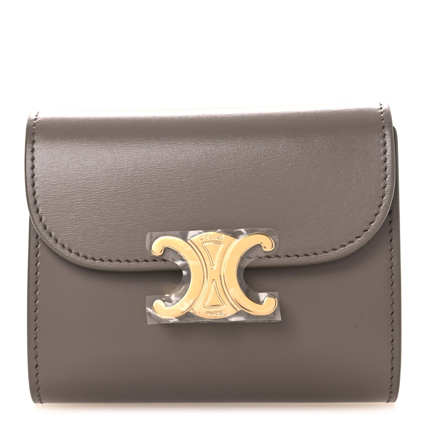 Shiny Calfskin Small Triomphe Wallet Bronze