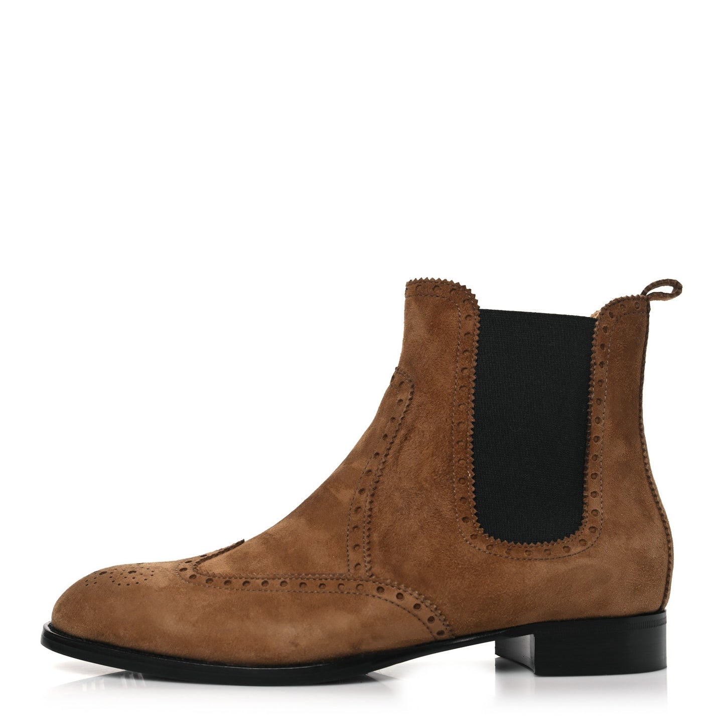 Suede Goatskin Chelsea Ankle Boots 38.5 Brown