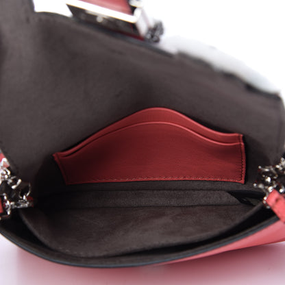 Fendi Nappa Rabbit Fox Fur Micro Buggie Baguette Coral 5 of 8