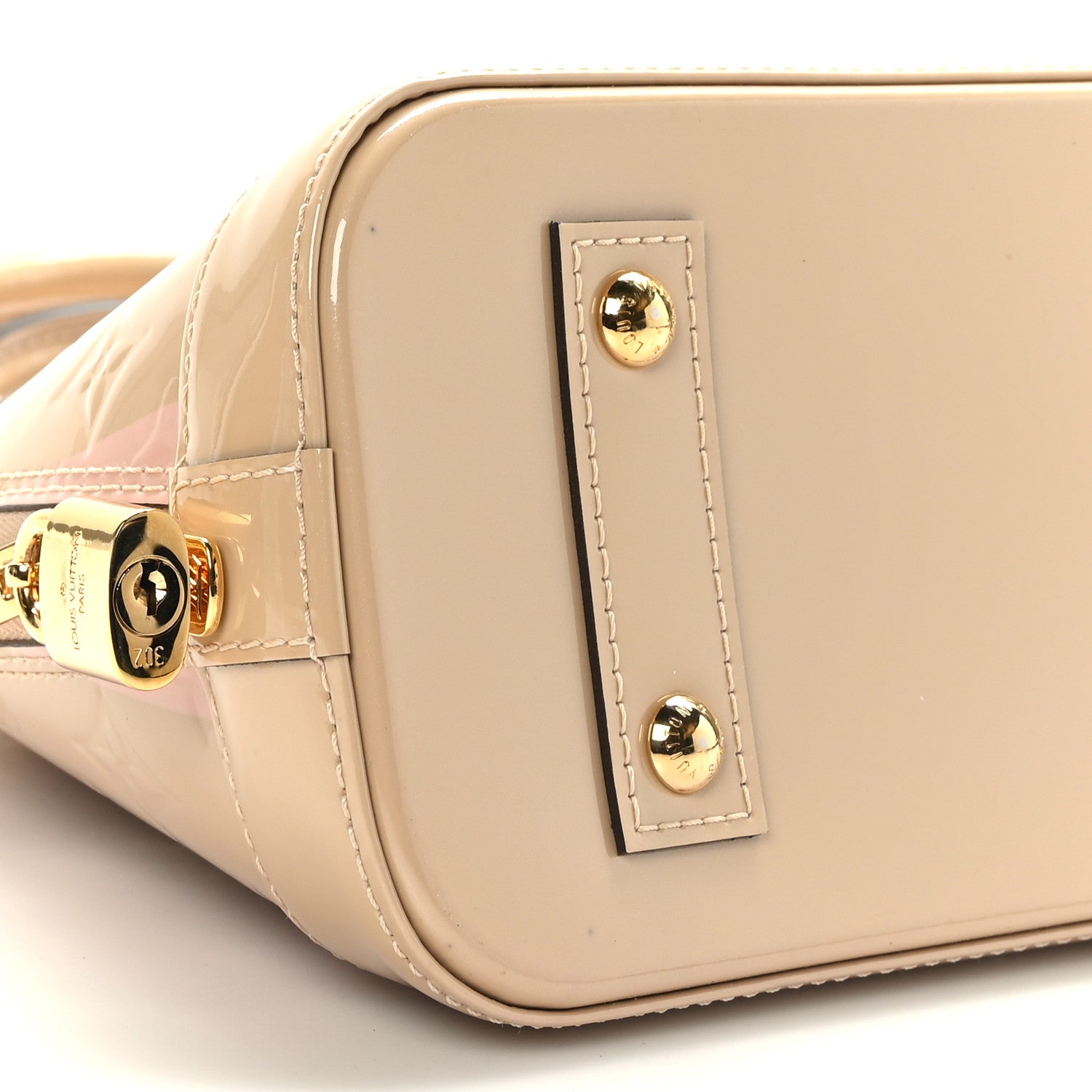 Louis Vuitton Vernis Rayures Alma BB Dune 7 of 8