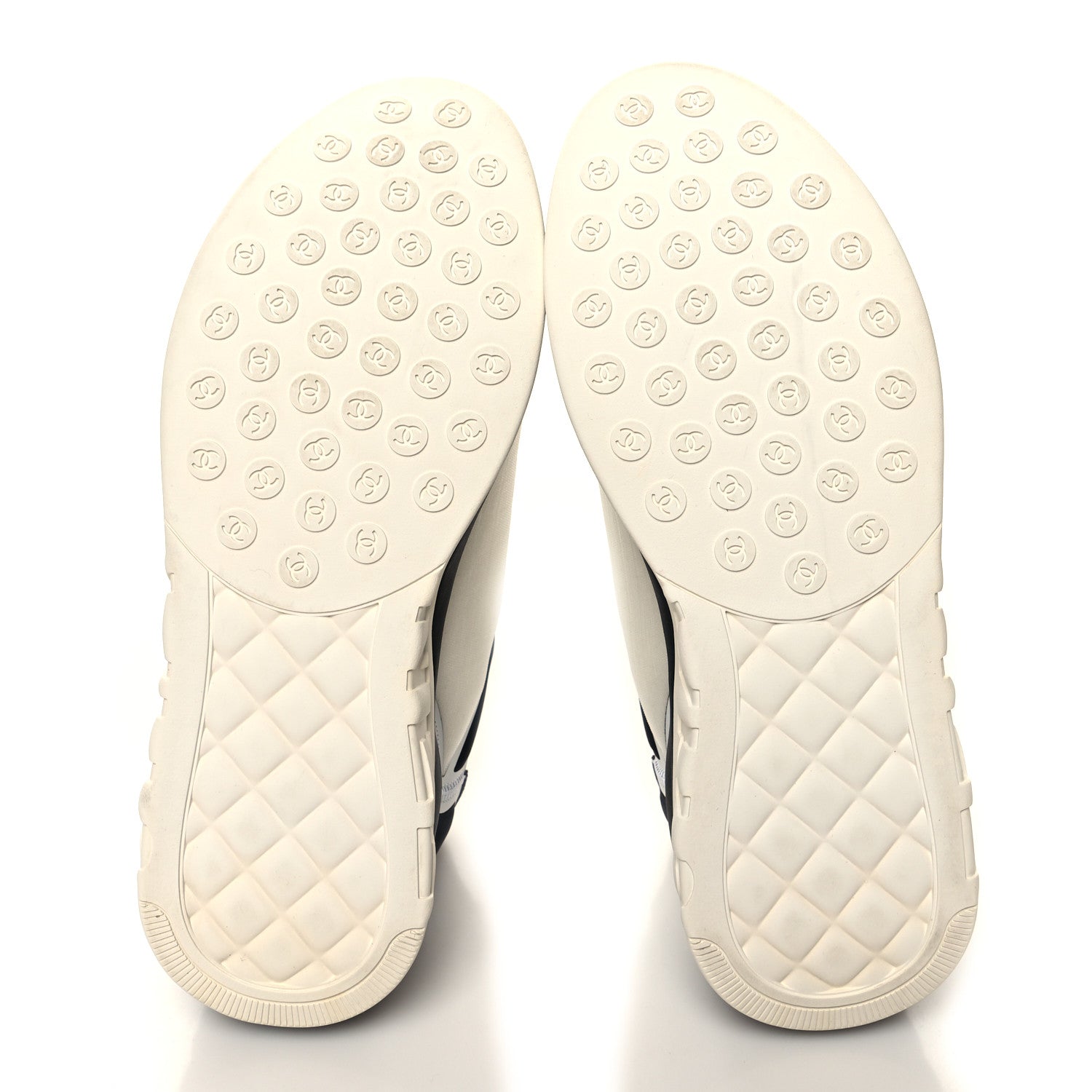 Chanel Lycra Womens CC Sneakers 41 White Black 5 of 7