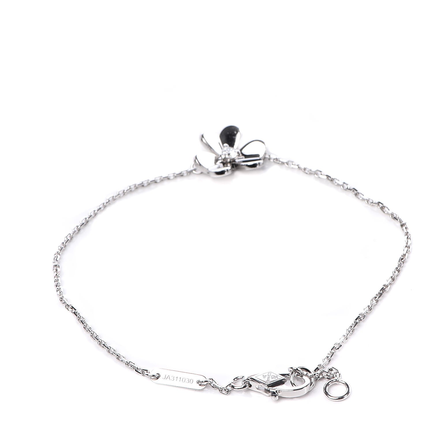 Van Cleef & Arpels 18K White Gold Diamond Mini Frivole Bracelet 3 of 7