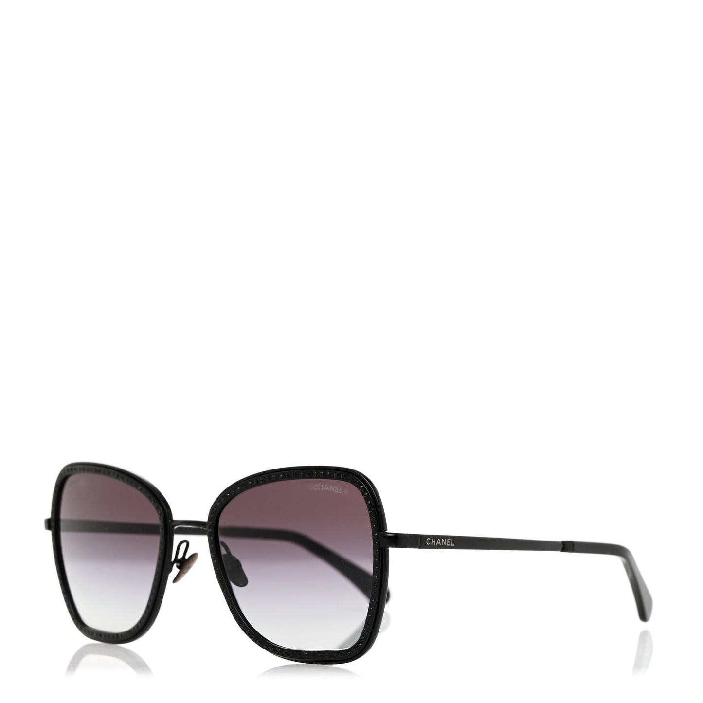 Square Frame Sequin Sunglasses 4277-B Black