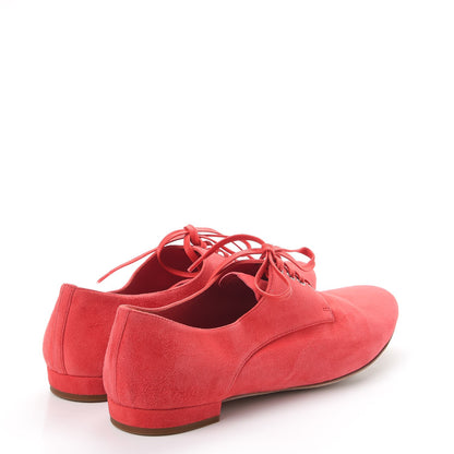 Miu Miu Suede Lace Up Oxford Flats 37 Coral 4 of 11
