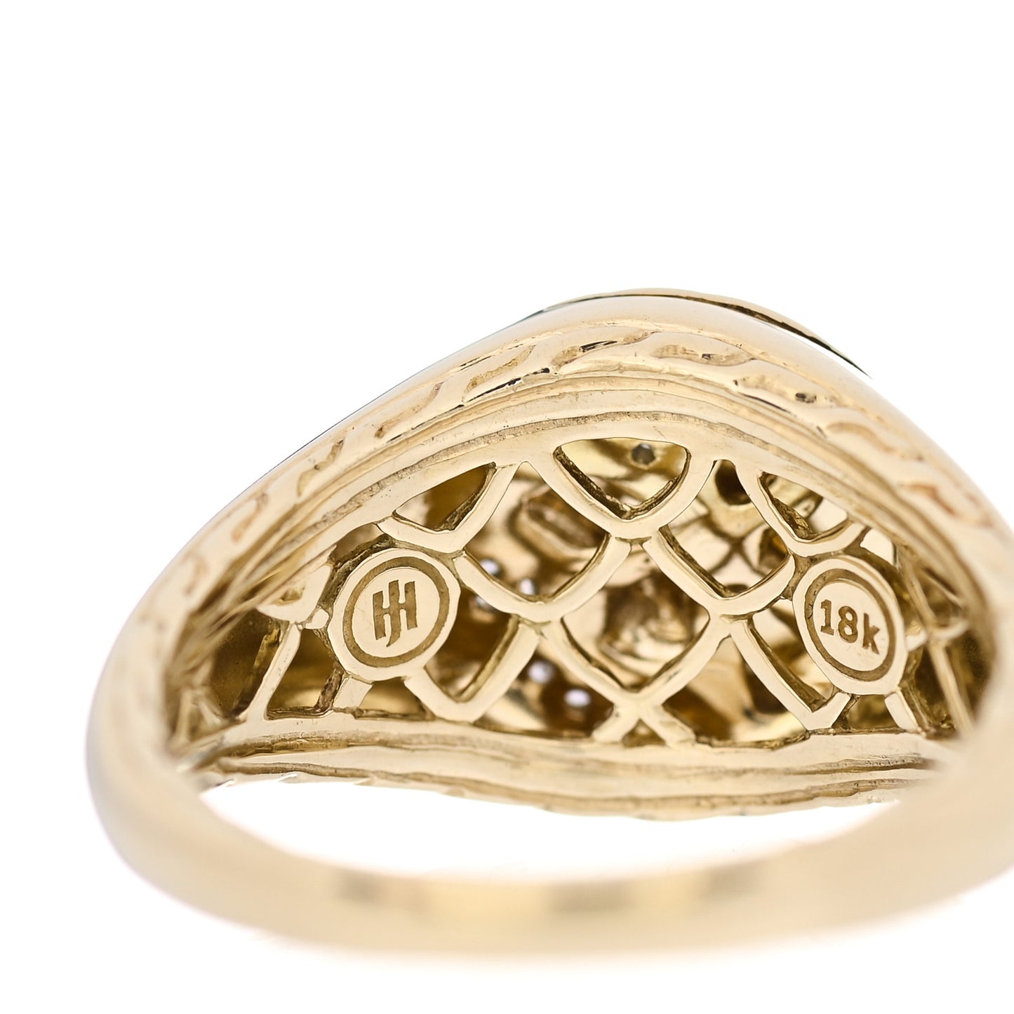 18K Yellow Gold Diamond Legends Naga Signet Ring 57 8