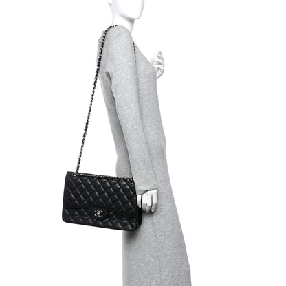 Chanel Caviar Quilted Jumbo Double Flap Black 2 of 13