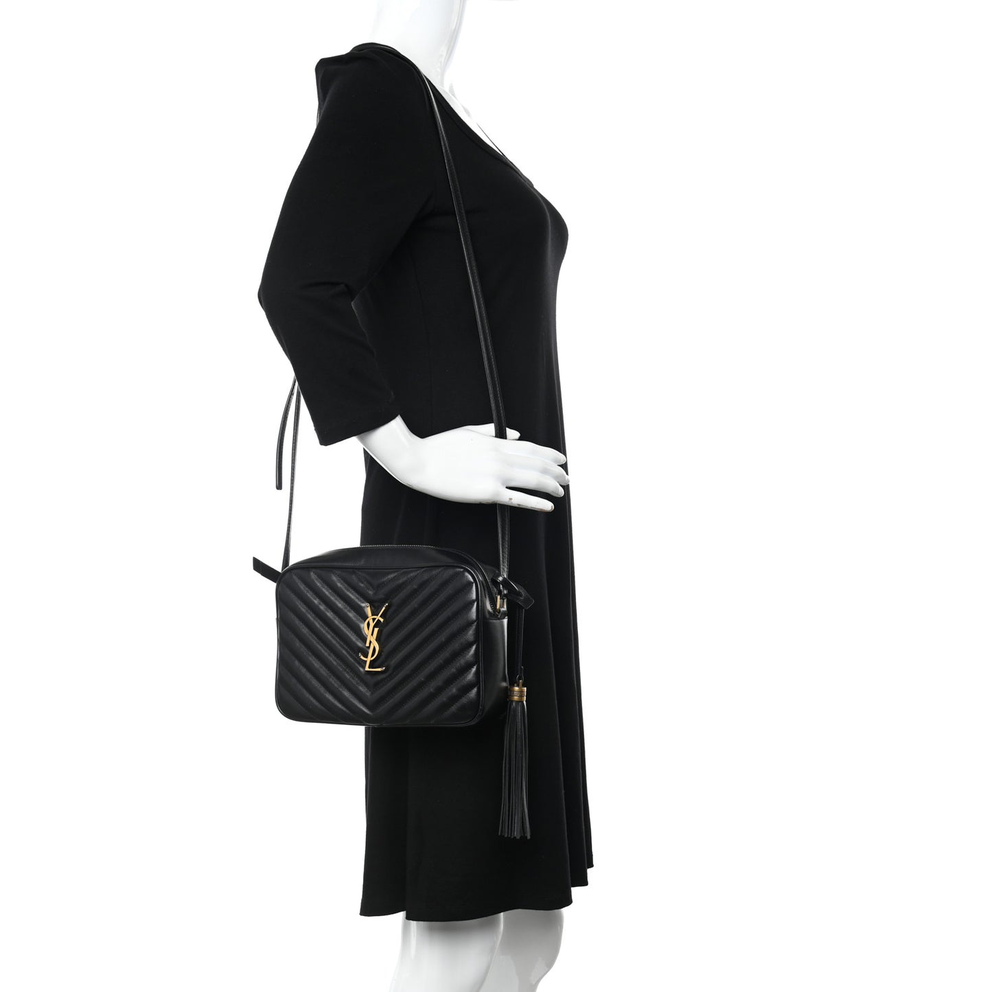 Calfskin Matelasse Monogram Lou Camera Bag Black