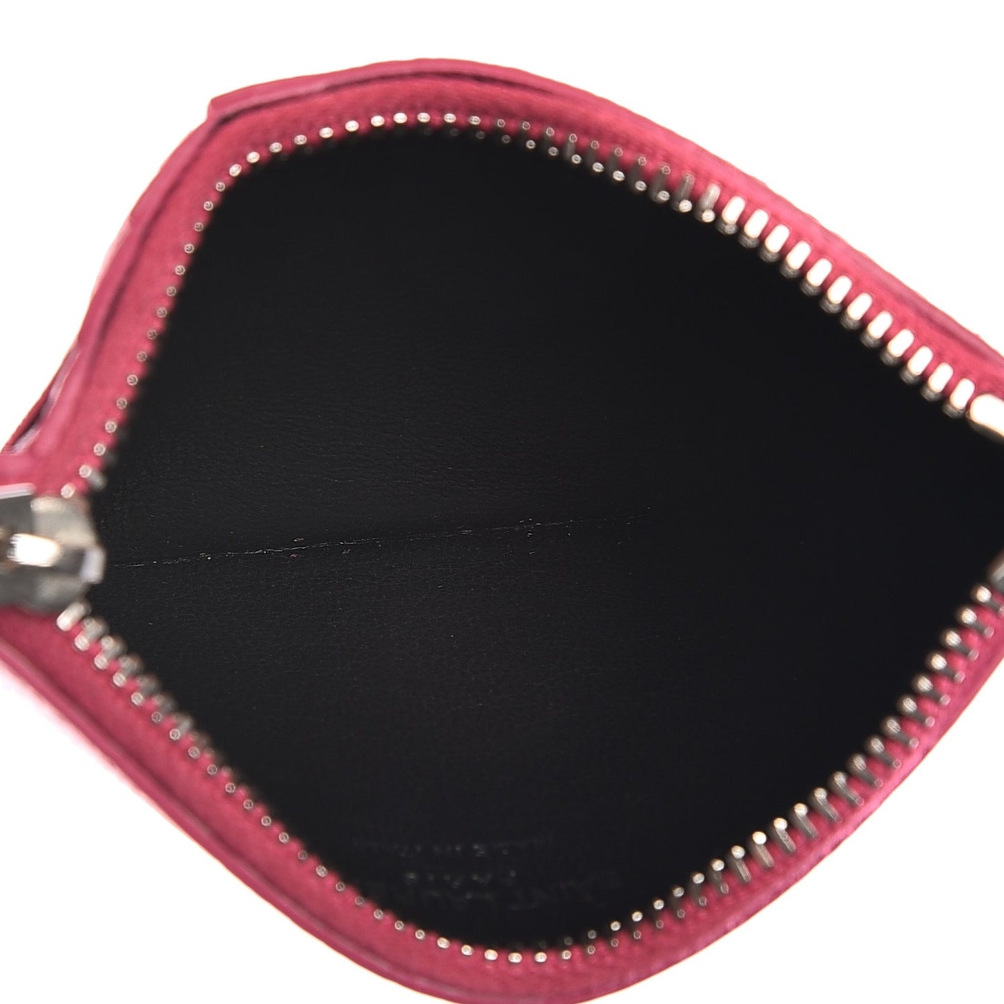 Grained Calfskin 5 Fragments Zip Pouch Card Holder Bubblegum