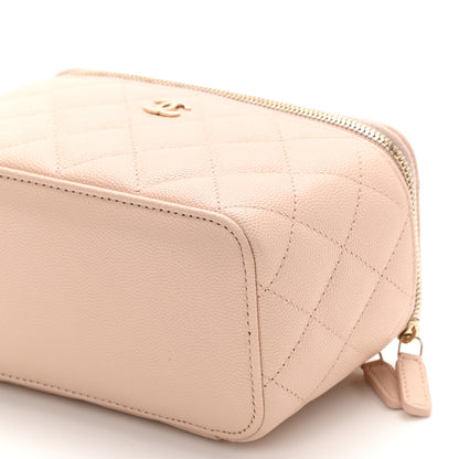 Chanel Caviar Quilted Small Vanity Case With Chain Light Beige 10 of 11