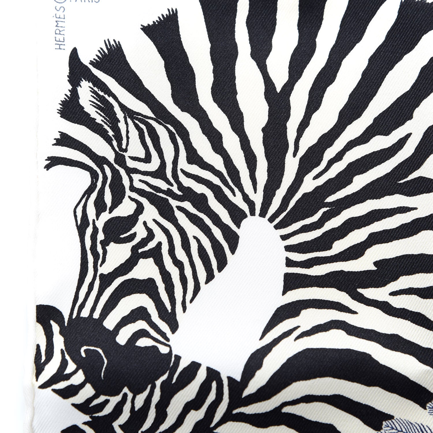 Hermes Silk Zebra Pegasus Nano Scarf 20 Black White 2 of 4