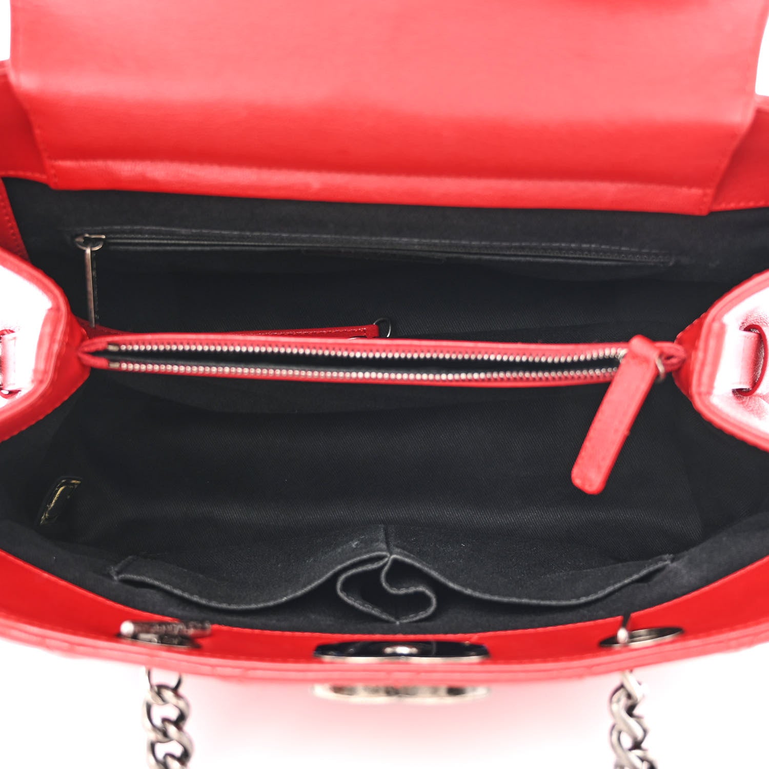 Chanel Metallic Goatskin Quilted Large City Rock Shopping Bag Red 5 of 11