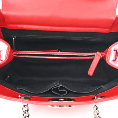 Chanel Metallic Goatskin Quilted Large City Rock Shopping Bag Red 5 of 11