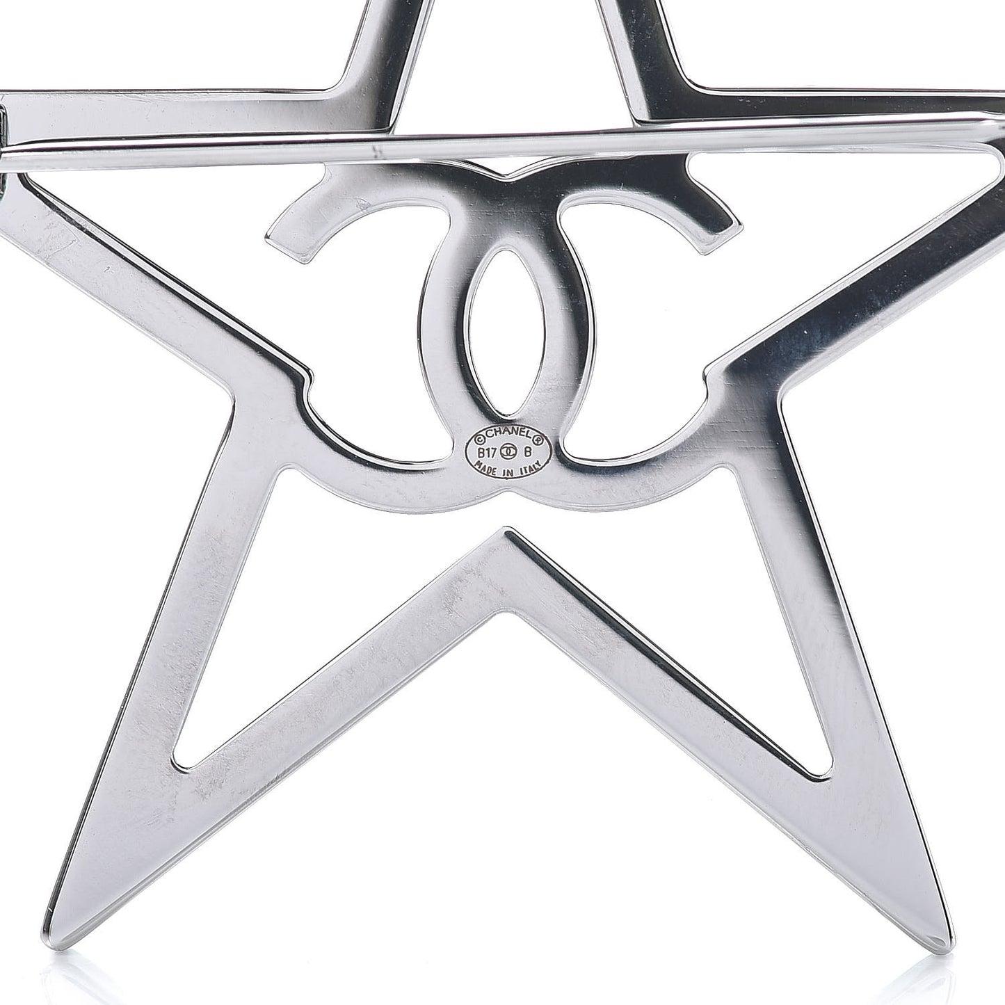 Ruthenium Crystal Star CC Brooch Blue