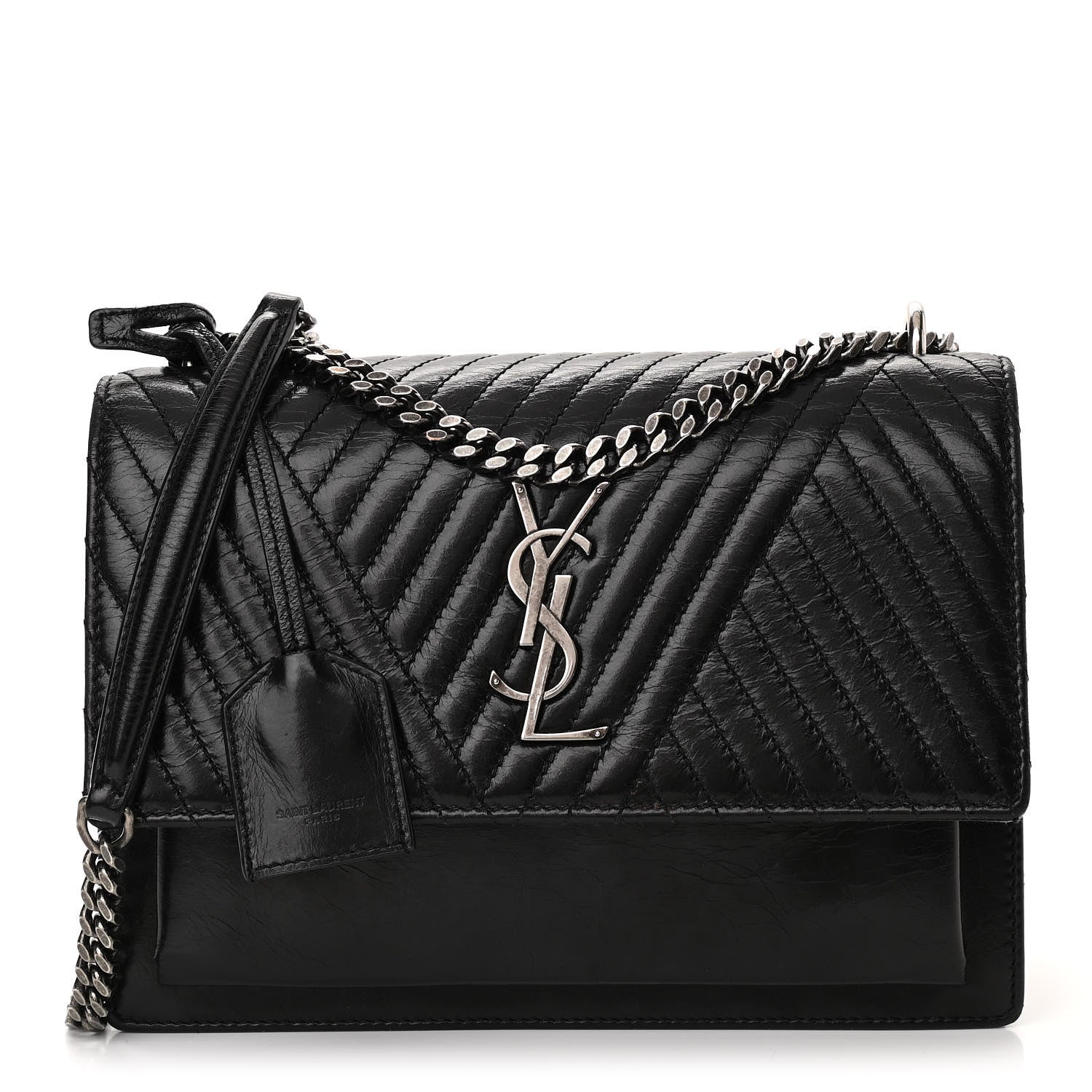 Saint Laurent Lambskin Mixed Quilted Medium Monogram Sunset Black 1 of 8