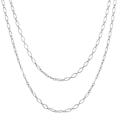 Tiffany 18K White Gold Oval Link Chain Necklace 30 1 of 5