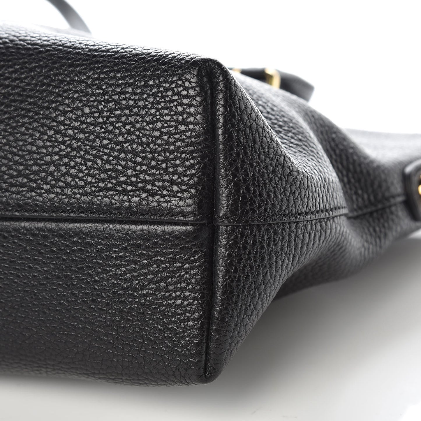 Pebbled Calfskin Small Tote Black
