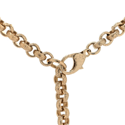 Chanel Metal Crystal Cha-Nel Logo Necklace Gold 4 of 5