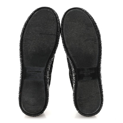 Saint Laurent Calfskin Crystal Glitter Andy Sneakers 38.5 Black 12 of 20
