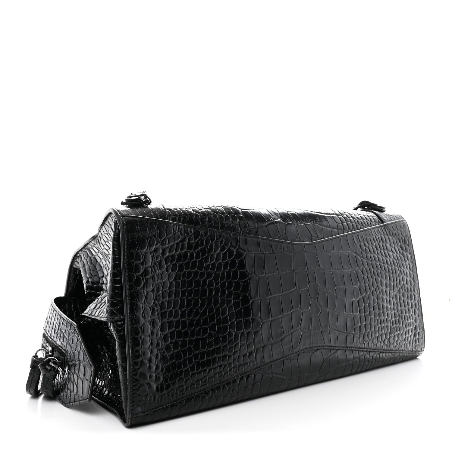 Balenciaga Calfskin Crocodile Embossed Neo Classic Black Hardware Medium City Black 4 of 18