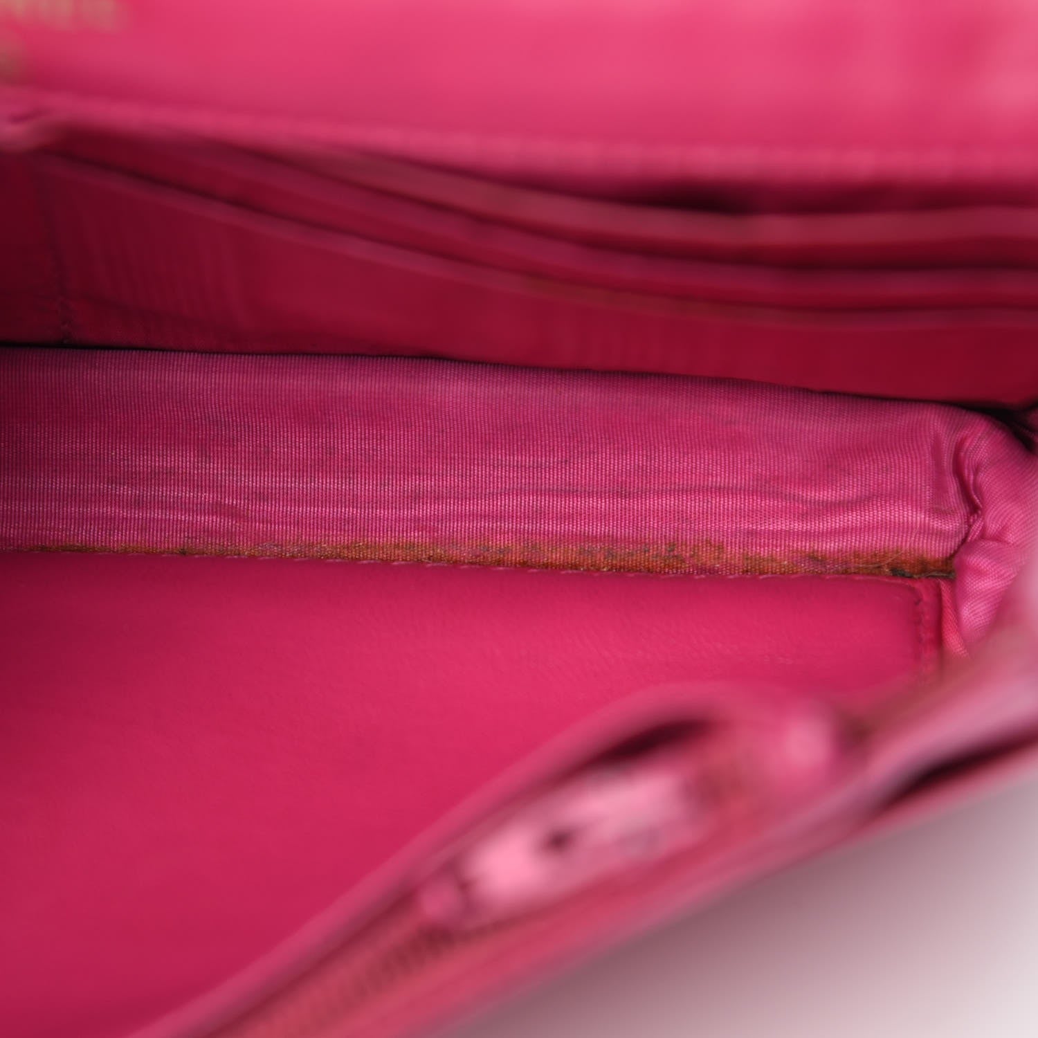 Chanel Caviar Timeless CC Wallet On Chain WOC Dark Pink 9 of 16