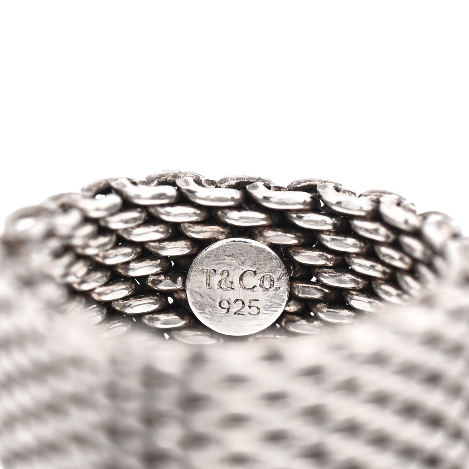 Tiffany Sterling Silver Somerset Mesh Ring 57 8 4 of 4