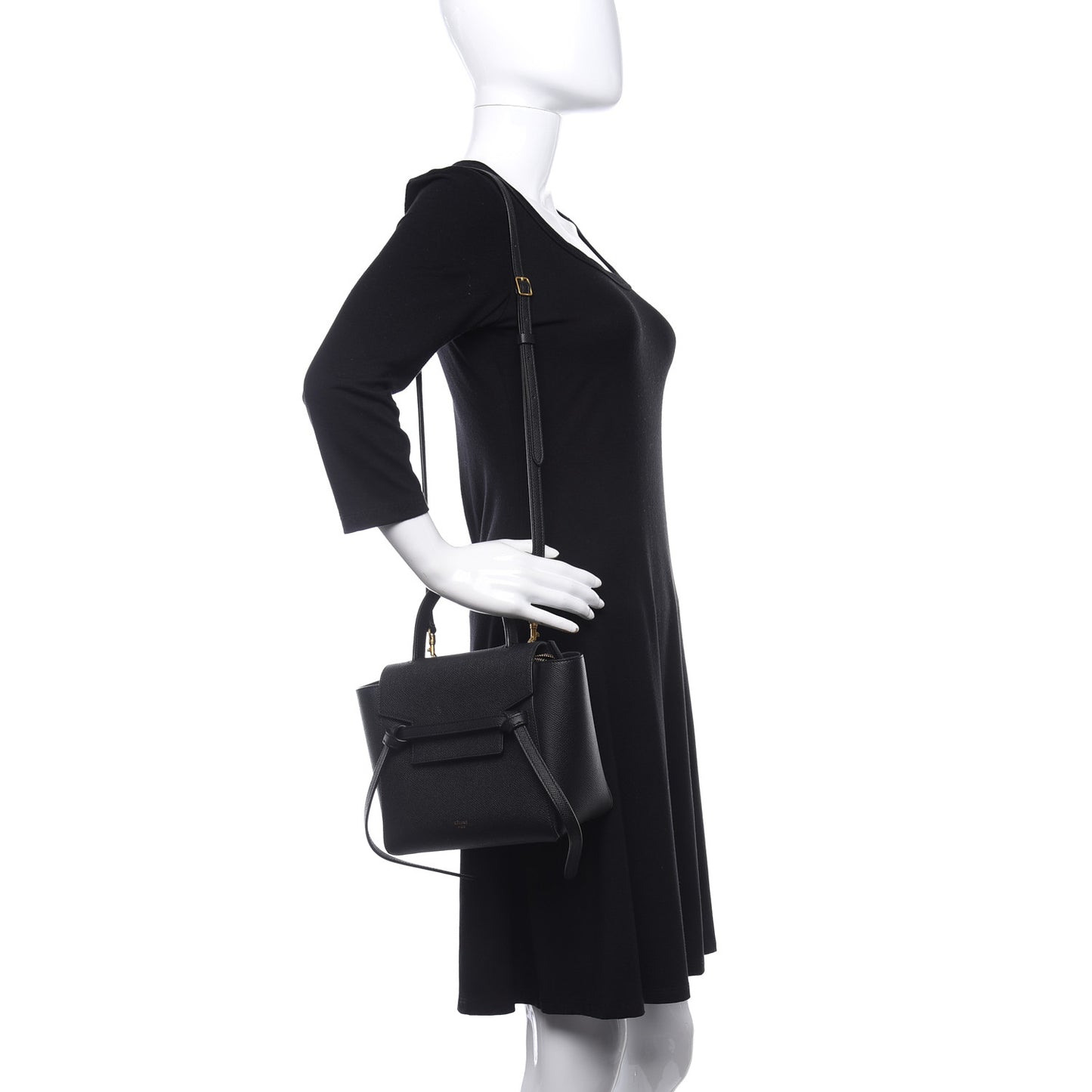 Grained Calfskin Nano Belt Bag Black
