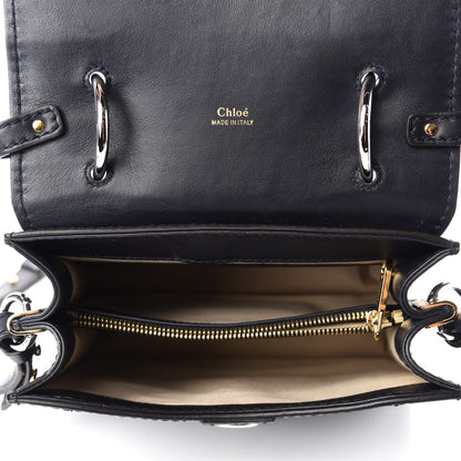 Chloe Calfskin Crocodile Embossed Small Aby Day Shoulder Bag Full Blue 5 of 10