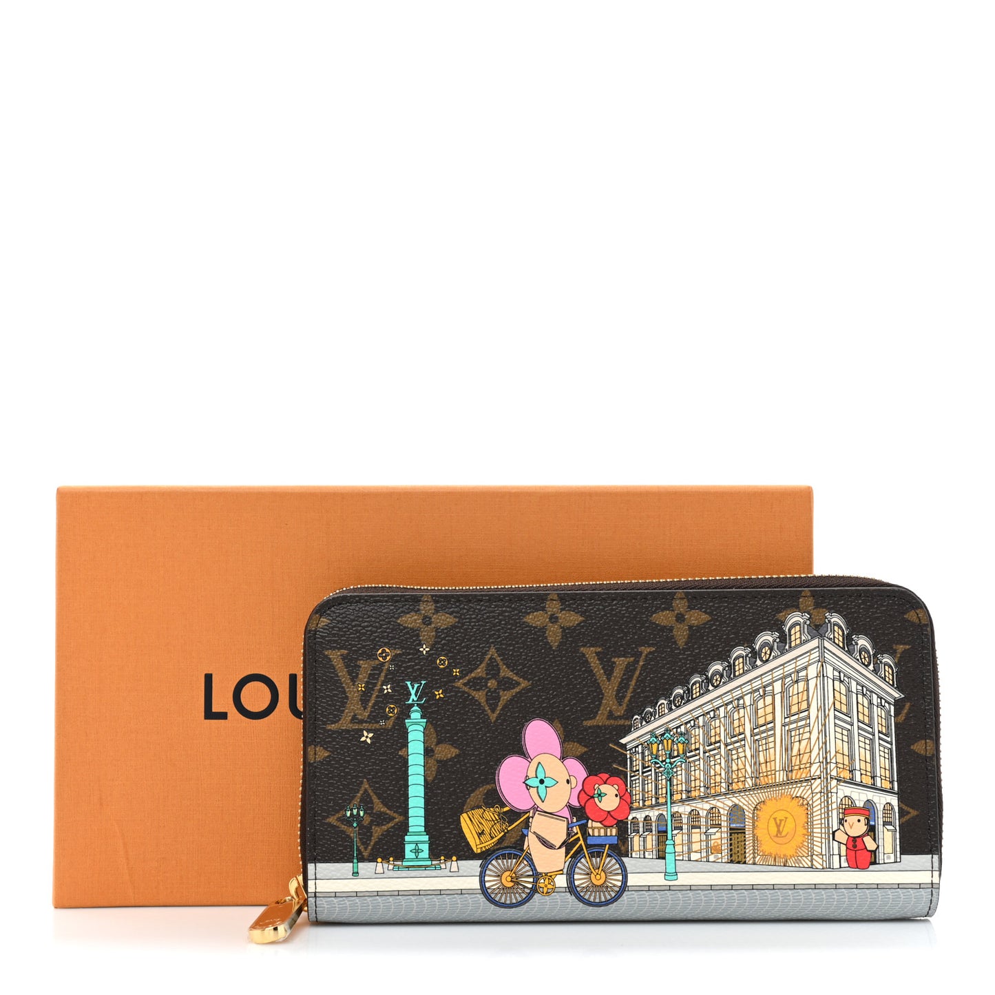 Monogram 2022 Christmas Animation Paris Zippy Wallet Pink