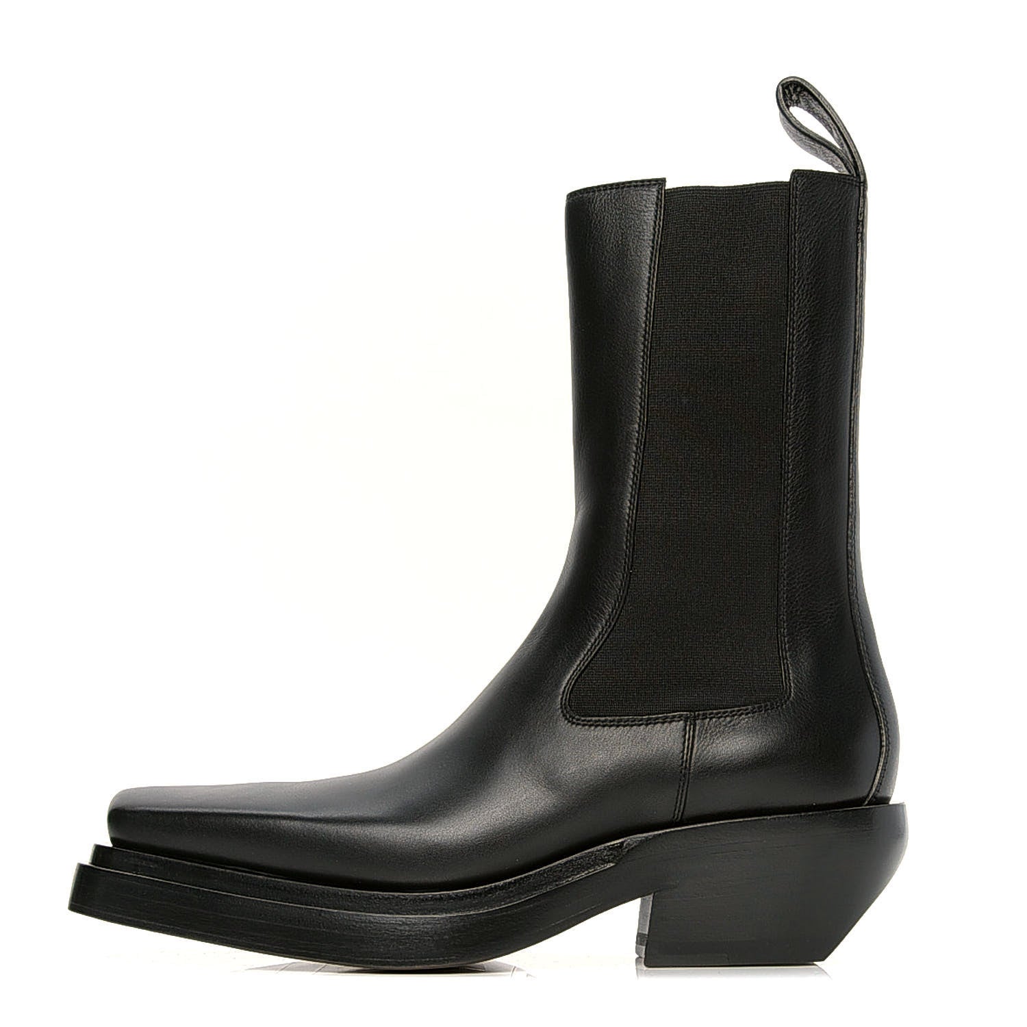 Bottega Veneta Calfskin Lean Mid-Calf Boots 38 Black 1 of 11