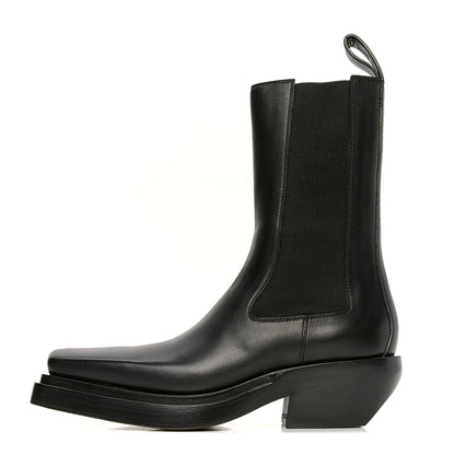 Bottega Veneta Calfskin Lean Mid-Calf Boots 38 Black 1 of 11
