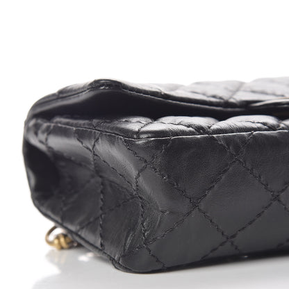 Chanel Aged Calfskin Quilted 2.55 Reissue Flap Belt Bag Clutch Black 5 of 12