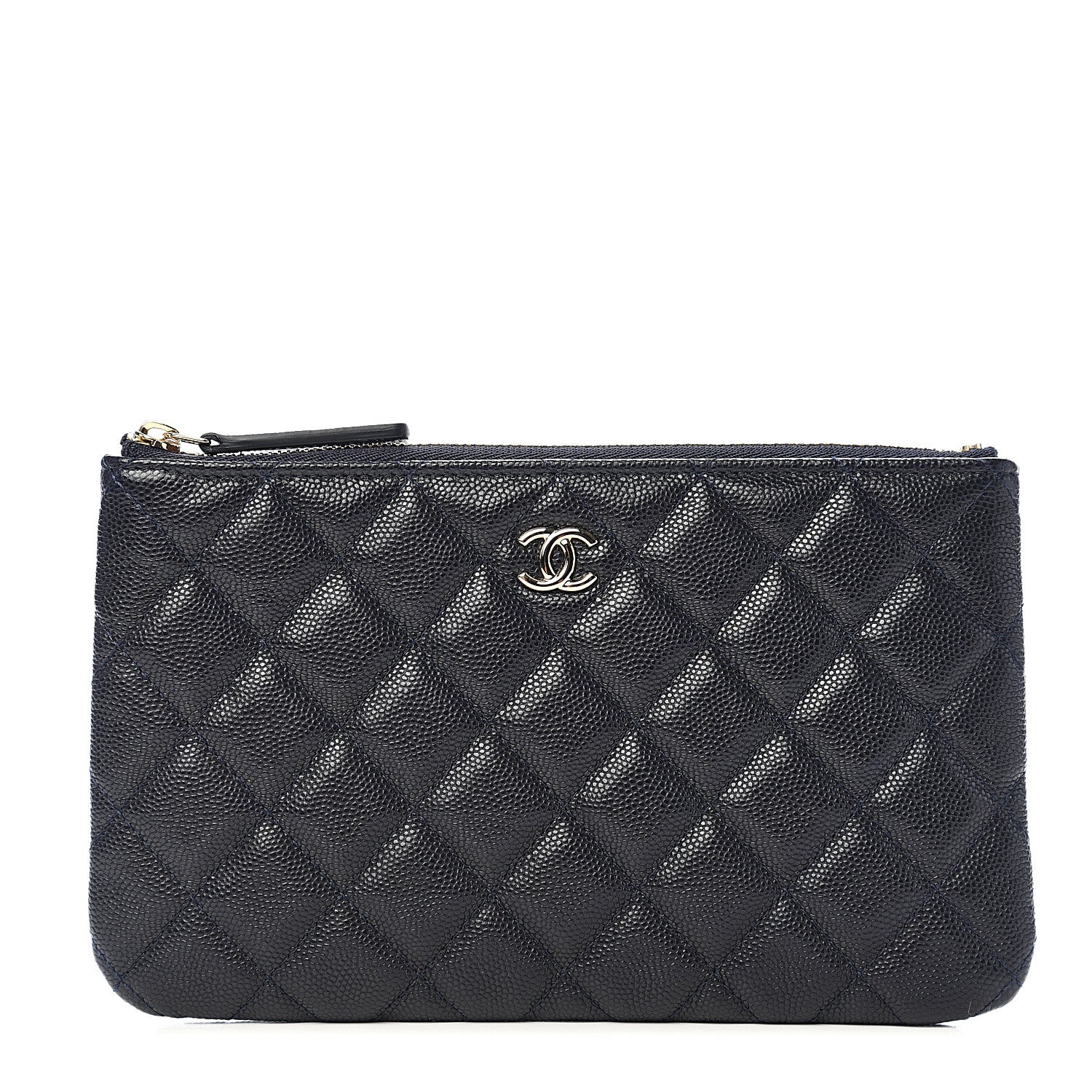 Chanel Caviar Quilted Cosmetic Case Navy 1 of 7