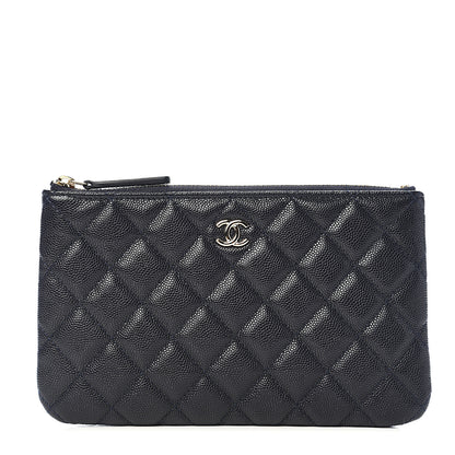 Chanel Caviar Quilted Cosmetic Case Navy 1 of 7