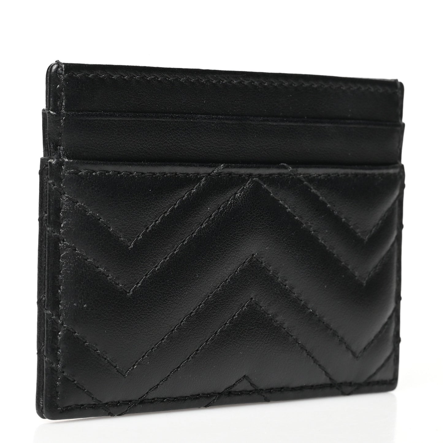 Calfskin Matelasse GG Marmont Card Holder Black