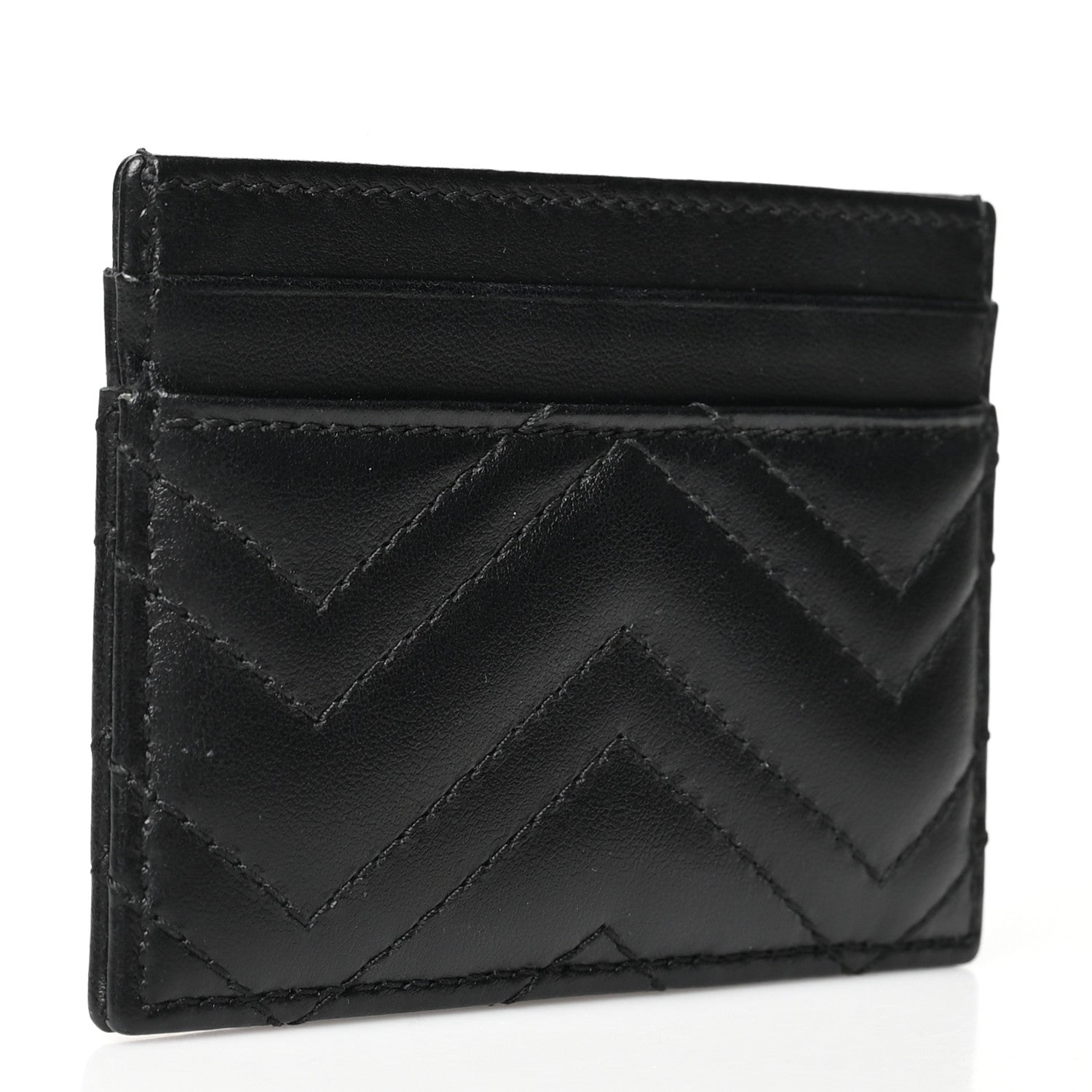 Gucci Calfskin Matelasse GG Marmont Card Holder Black 3 of 8