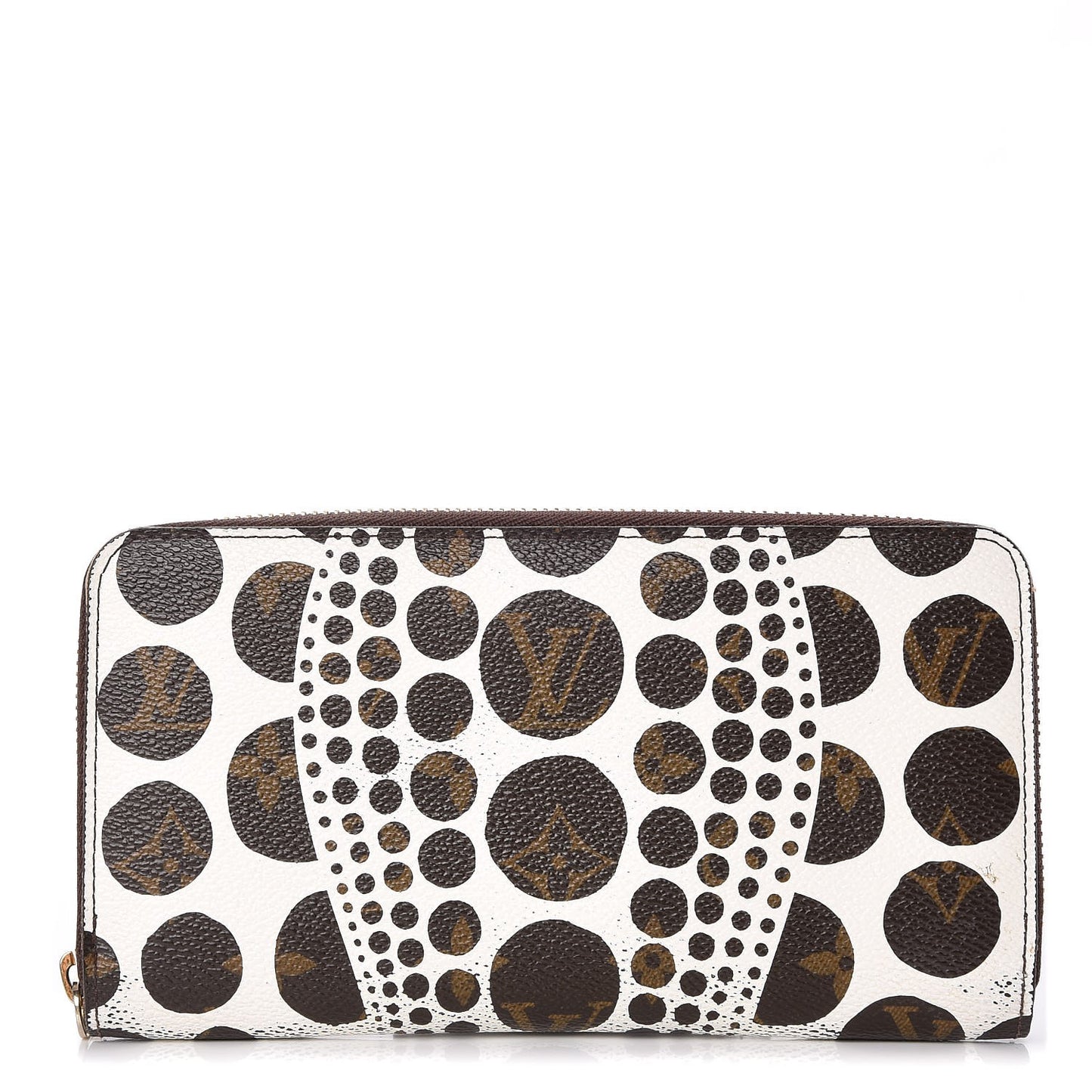 Monogram Kusama Pumpkin Dots Zippy Wallet White